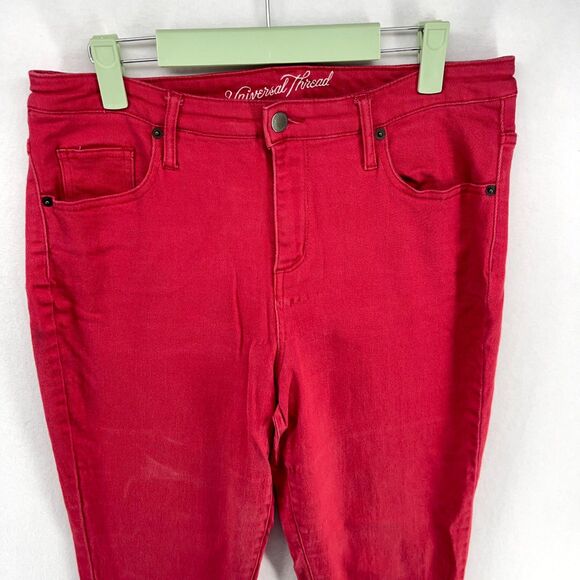 Universal Thread High Rise Straight Red Jean Pants Women Size 12 - Picture 6 of 11